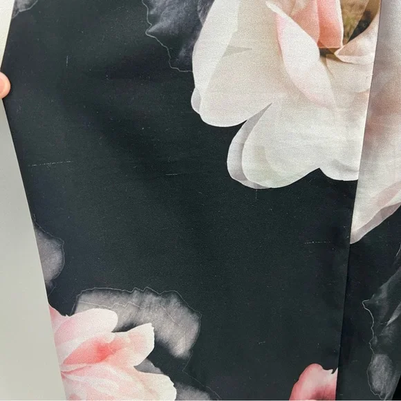 City Chic Cold Shoulder Dress Black Austin Floral Rose Draped Plus Size M 18 - Picture 11 of 15